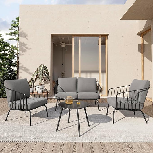 EAST OAK PL44GY1 Patio Furniture Set, Grey